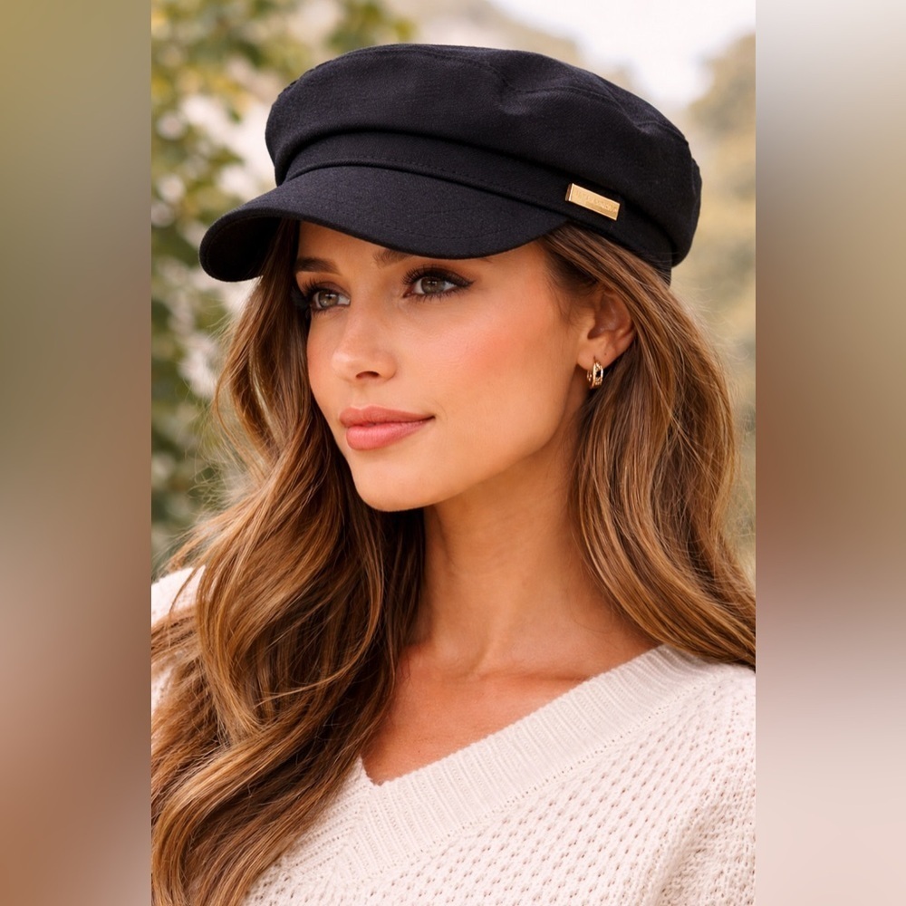 Black Baker Boy / Newsboy Cap / Fisherman Hat - One Size – 100% Cotton new